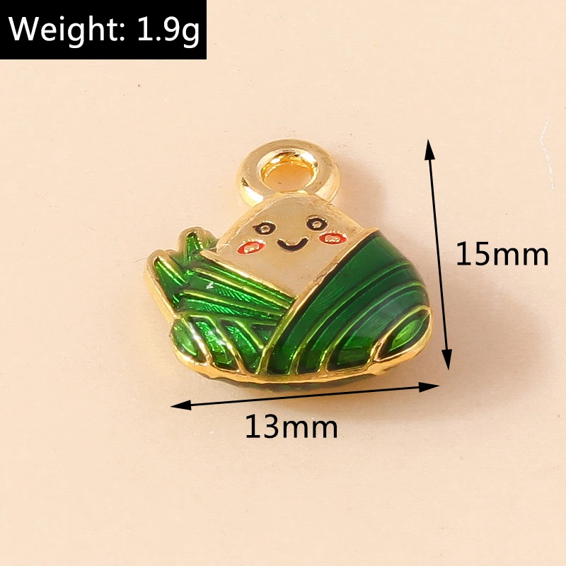 10 Stück Traditioneller Chinesischer 3D Vergoldeter Luxus Imitations-Jade Glücksbringer Anhänger für DIY Armbänder Schmuckherstellung Zubehör – Detail 28