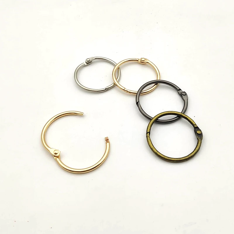 30Pc 35mm Gold Metal Ring Binder DIY Loose-leaf Book Hoops Opening Office Binding Supplies Photo Albums Open Rings