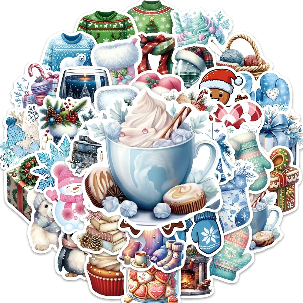 10/30/50PCS Nette Weihnachten Cartoon Aufkleber Dekorative Tagebuch Gitarre Schreibwaren Kawaii Santa Claus Ästhetische Dekoration Aufkleber