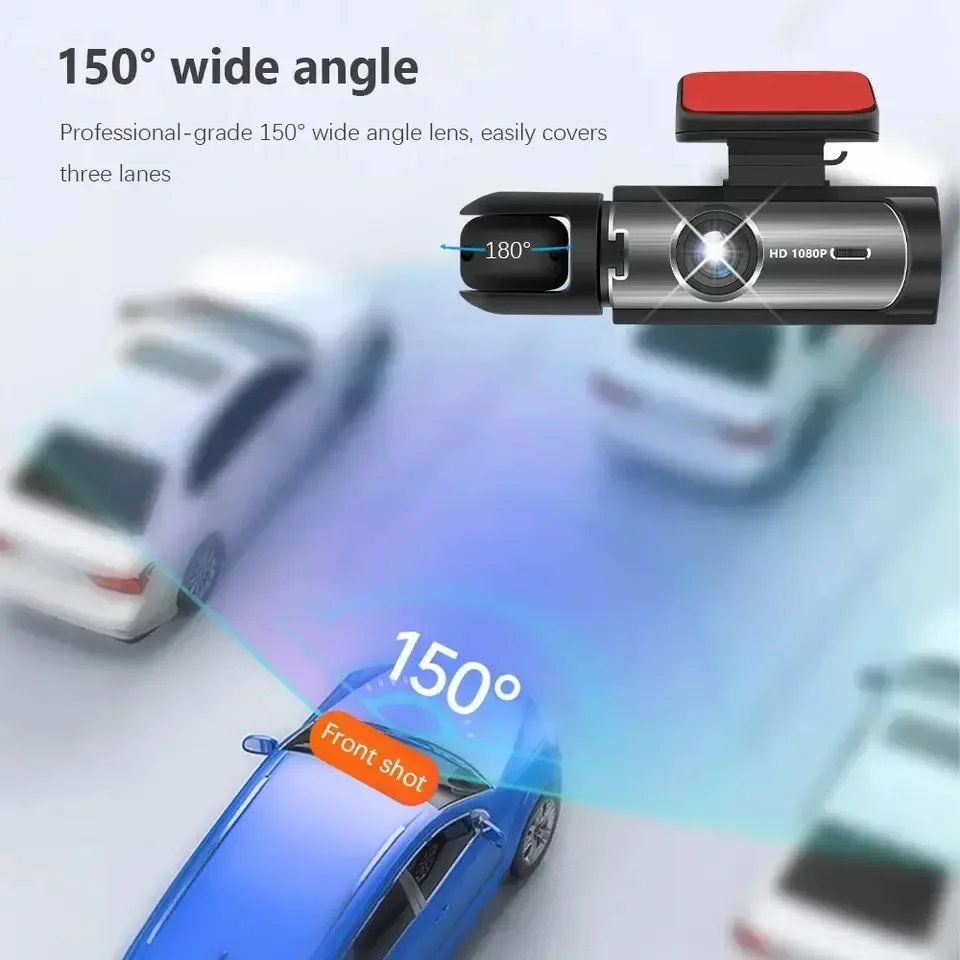 Car Front and Rear Video Car Hard Disk Video Recorder Wide Angle HD Night Vision 1080P Driving Recorder Suction Cup 2 Lenses