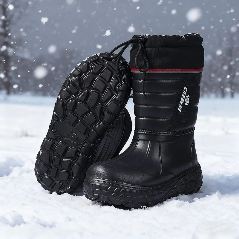 

Men's Winter Warm Thiened Fce Lined Anti-slip Work oes Snow Boots Waterproof Outdoor Sports Cotton oes High Help