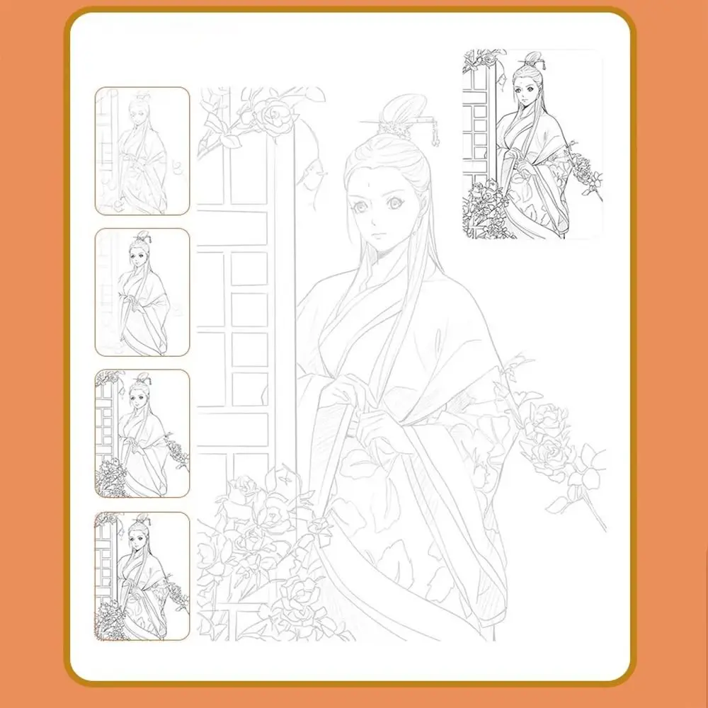 Hand Painted Paper Tutorial Book, Line Draft Practice Books, Art Copy, Art Tracing, Personagens de Anime, Arte S, 1 Pc