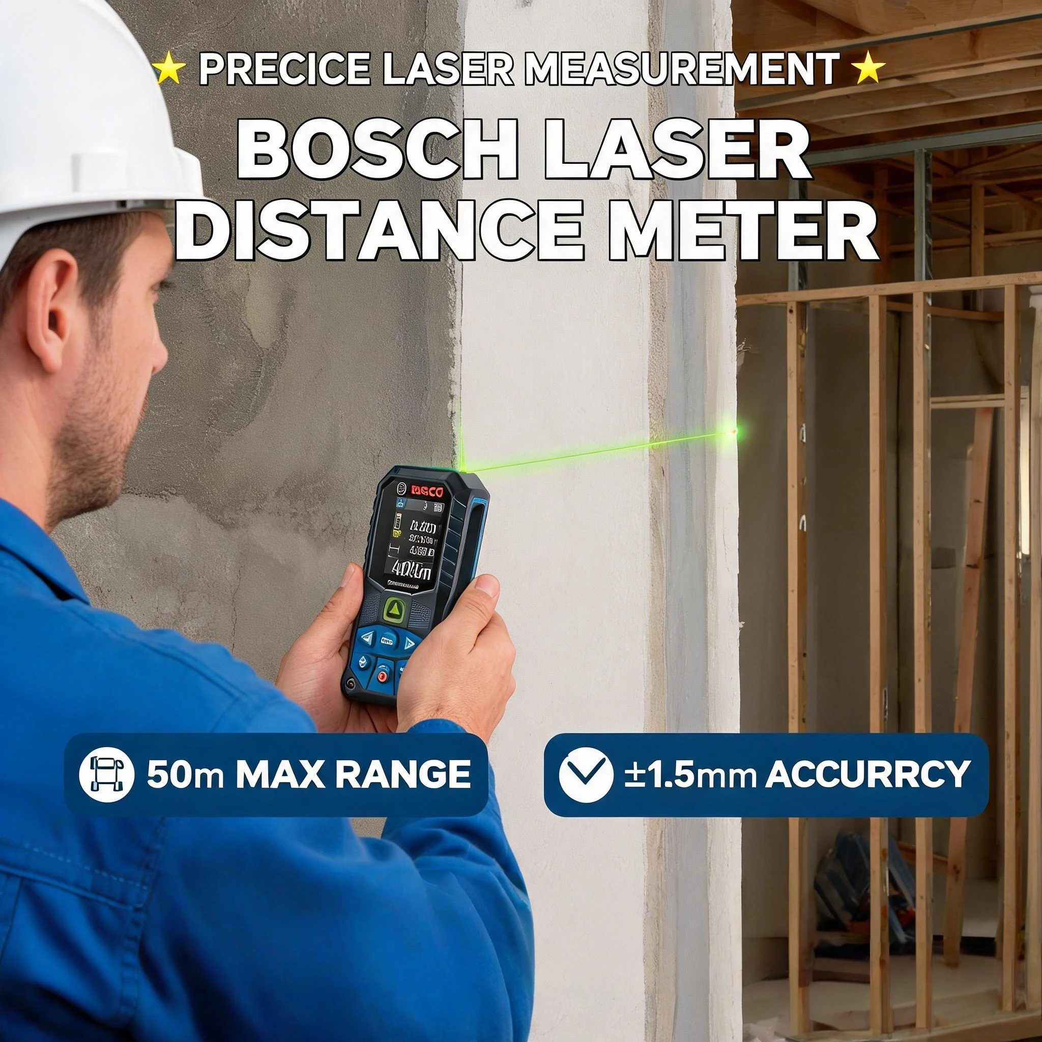 BOSCH GLM 50-27 CG Laser Range Finder High Precision Lightweight Modern Screen Measurement RangeFinders Laser Measure GLM50-27CG