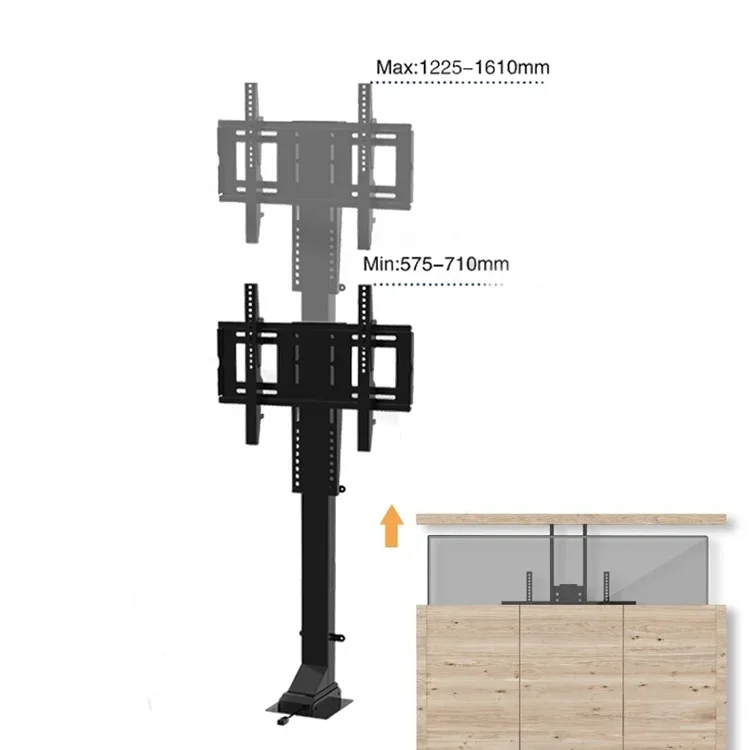 

Hidden Tv Lift Cabinet Electrically Height-adjustable Tv Bracket For 32-70 Motorized Under Bed Tv Lift With Remote Control