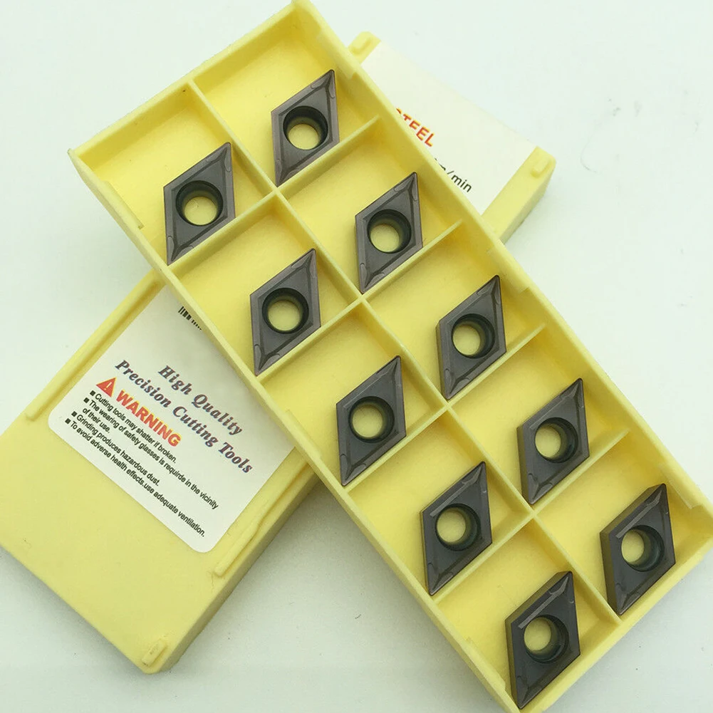 Carbide Inserts Easy to Replace with User Clamping 10pcs DCMT11T304 LF6018 Carbide Turning Insert for Stainless Steel