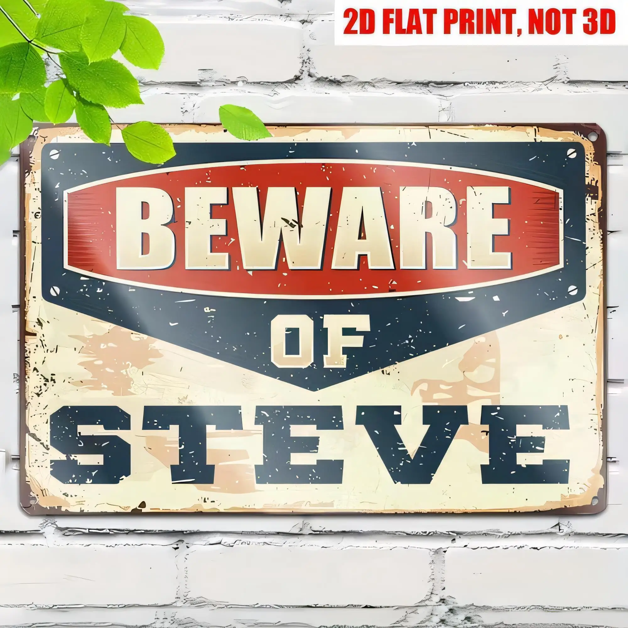 Tin Sign Beware Of Steview Metal Poster  Print Not 3D Vintage Warning Plaque for Home Bar Garage Man Cave Wall Decor Retro Rusti