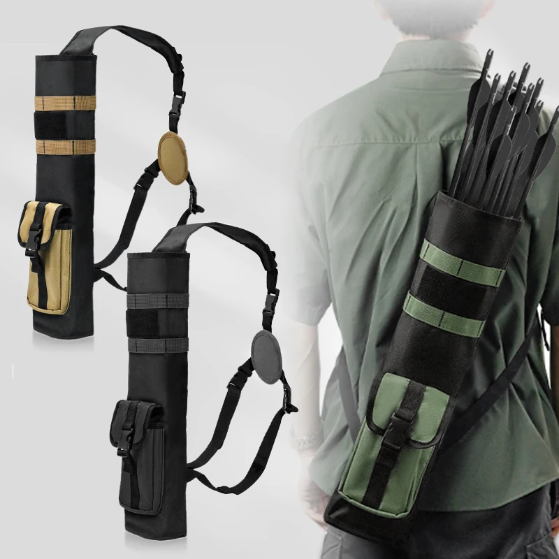 Archery Quiver for Arrows Multi-Function Back with Molle System Tactical Arrow Holder Archery Bag Accessories and Pockets