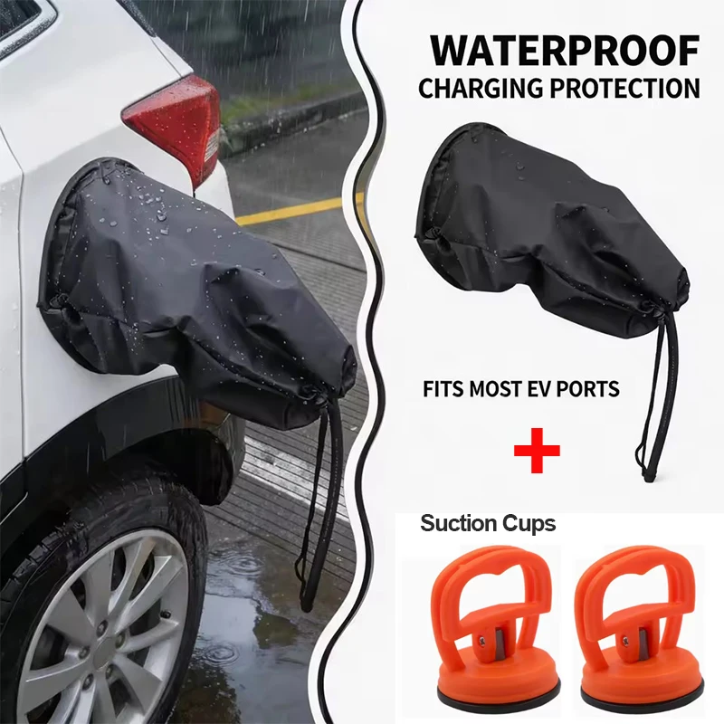 MOBIDEA EV Charger Port Rain Cover, Oxford Cloth Charging Gun Protective Sleeve, Dustproof Waterproof Cover for Outdoor Use