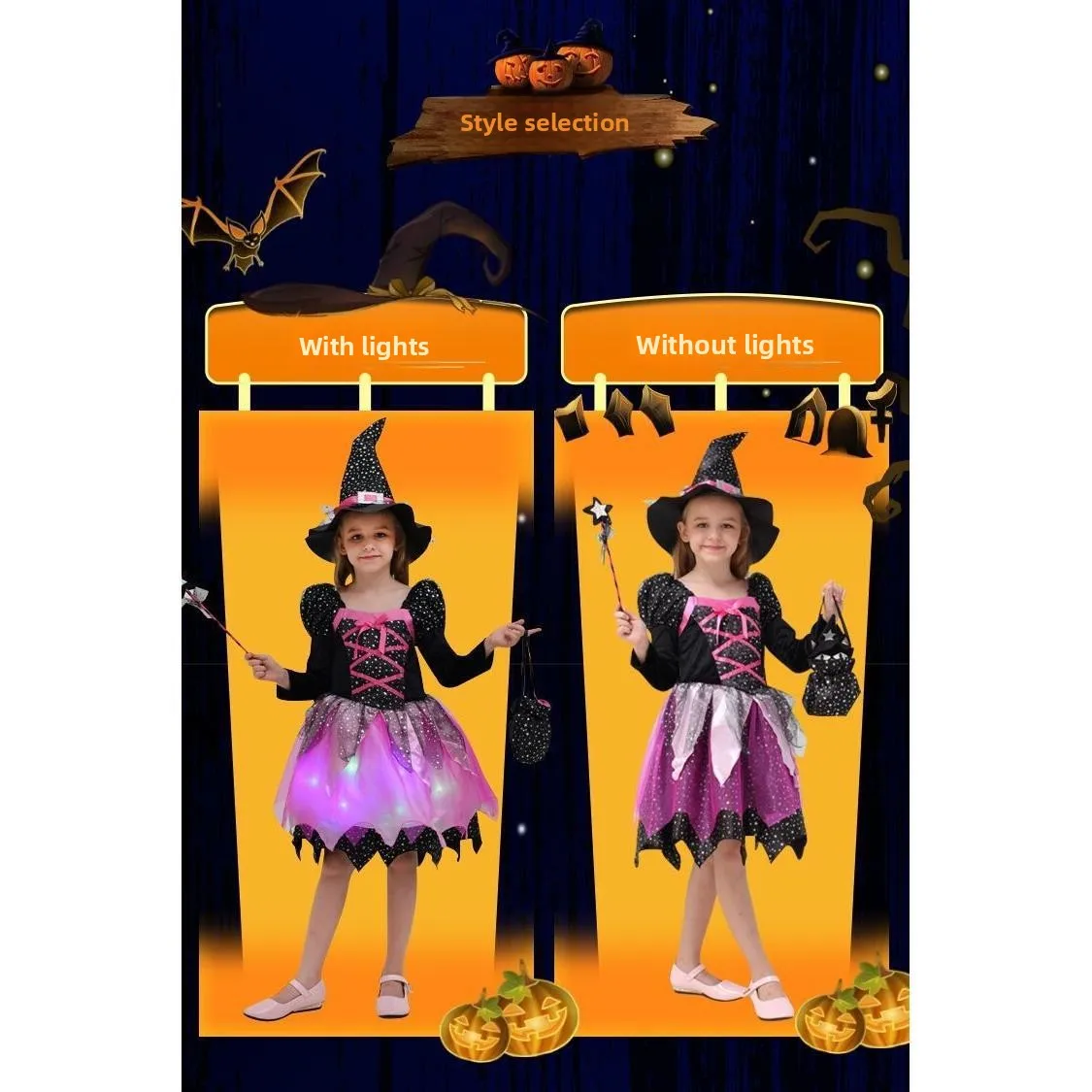 Fantasia infantil de halloween para meninas, saia de príncipe de bruxa, roupa de performance de bruxa pequena, dança ow eup, performance de bola