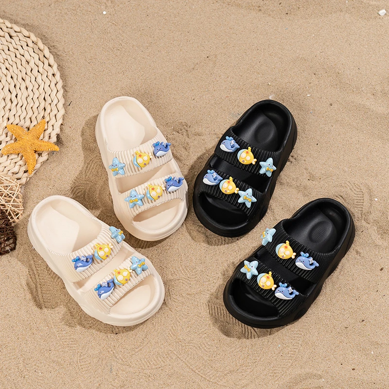 

Children Cute Indoor Slippers Soft Sole Kids Beach Shoes Non-slip Comfortable 2026 Brand New Boys Girls Bathroom Shoes Trendy