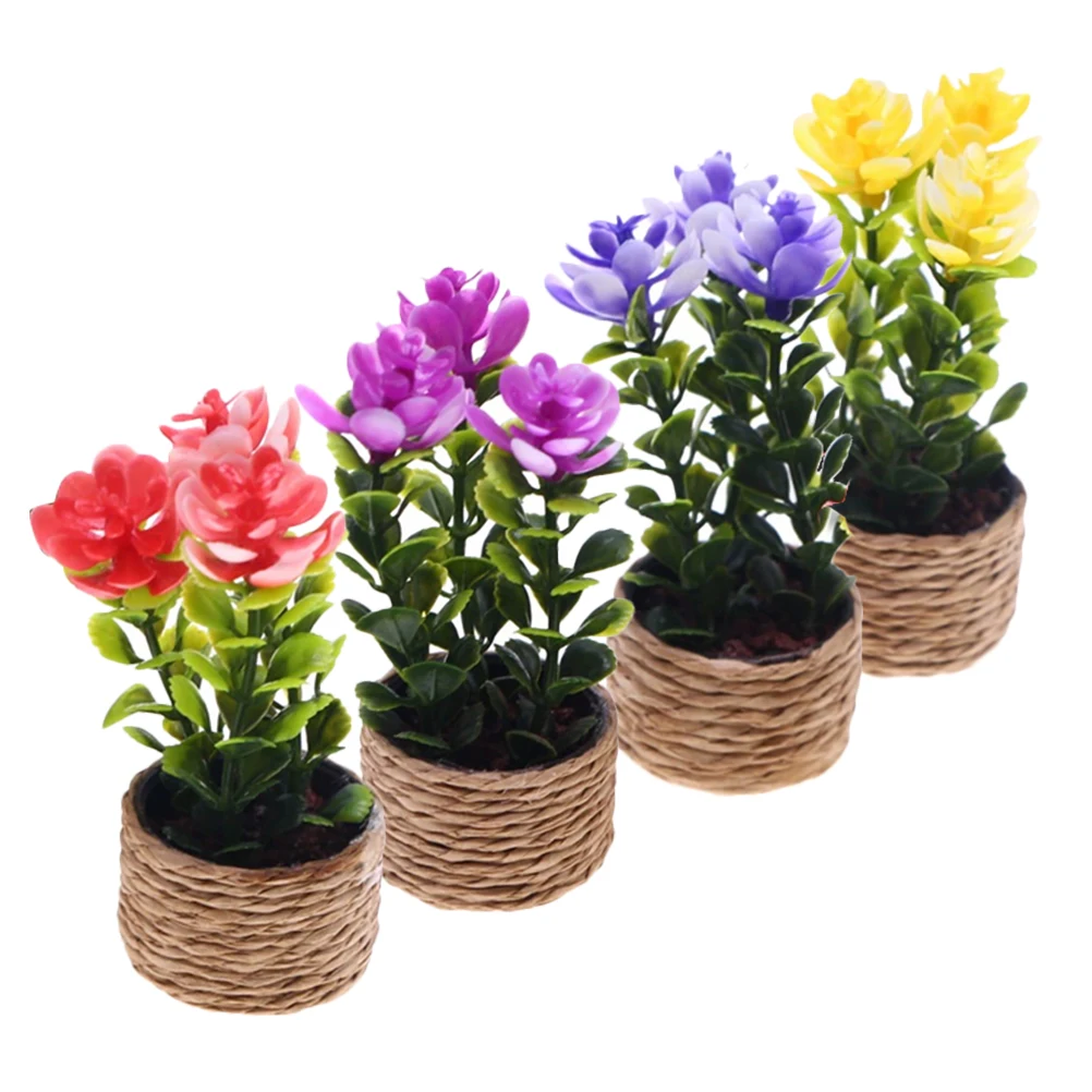 

4Pcs Mini Artificial Plants Realistic Fake Bonsai Home Office Desk Decor Simulation Succulent Tabletop Decorations