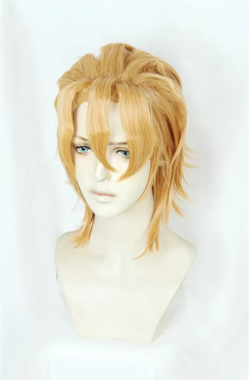 Anime JoJo's Short Blonde Golden Bizarre Adventure Wind Pannacotta Fugo Cosplay Wig Halloween Costume Wigs