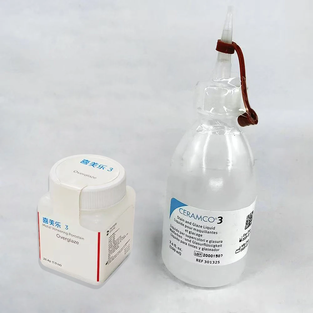 

Pro Dental Overglaze Powder 28.4g Stain Glaze Liquid 100ml Ceramco 3 Restoration Veneer Porcelain Mixing Model Liquid E U Fluid