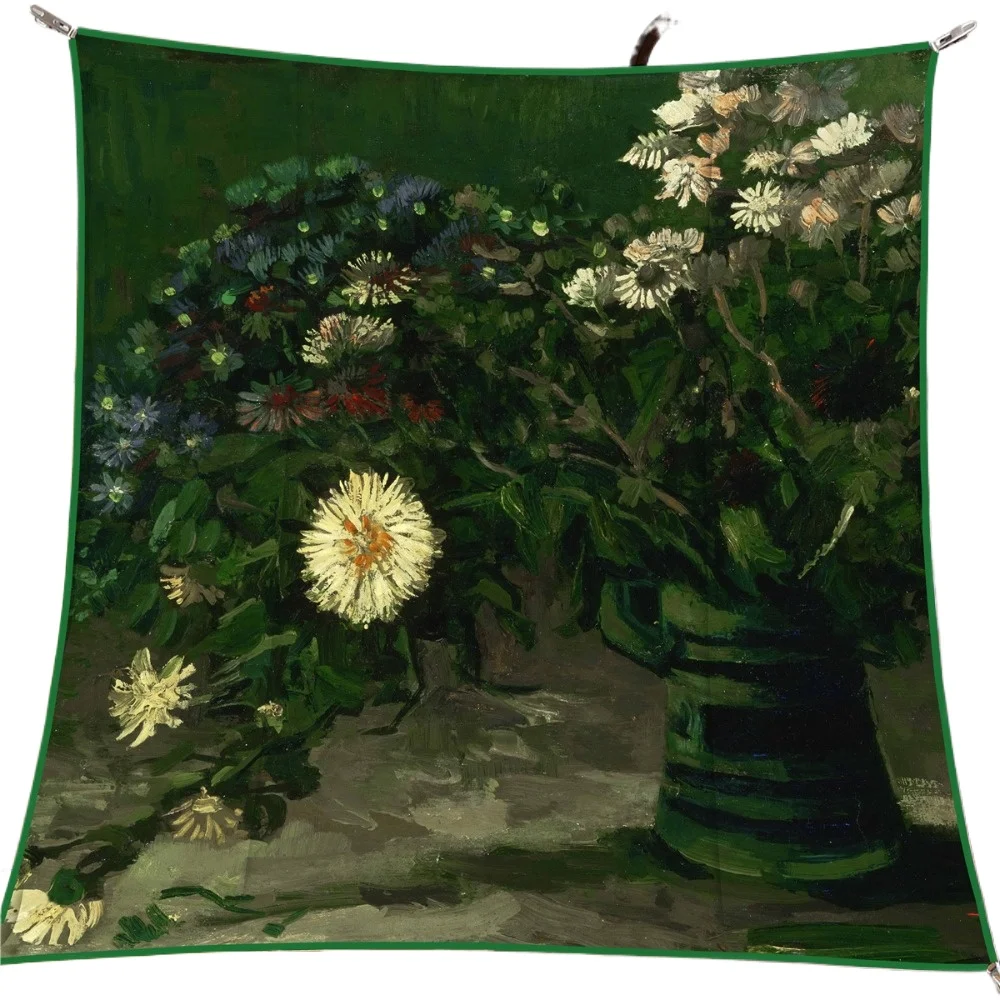 

Art Division Oil Painting Bottle Medium And Small Daisy Fashion Shawl Large Square Scarf Headscarf Scarf Tube Top Scarf Wholesal