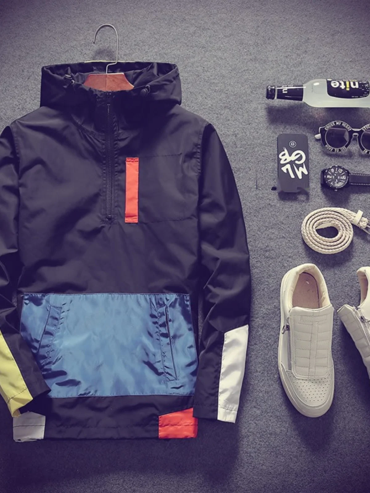 

Мужская повседневная куртка с капюшоном, ветрозащитная, на молнии, с длинными рукавами, в стиле бейсбольной формы, для молодежи