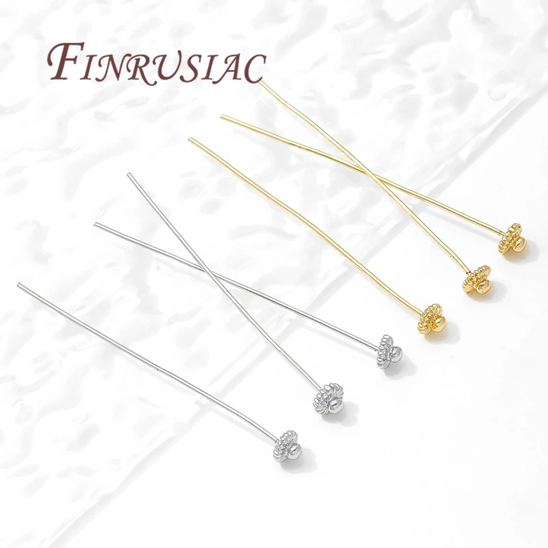 10/20Pcs/Lot 18K Gold-plated Pins For Jewelry Making Supplies,Brass Flowers Pins For Earrings Accessories,DIY Jewelry Findings view 4