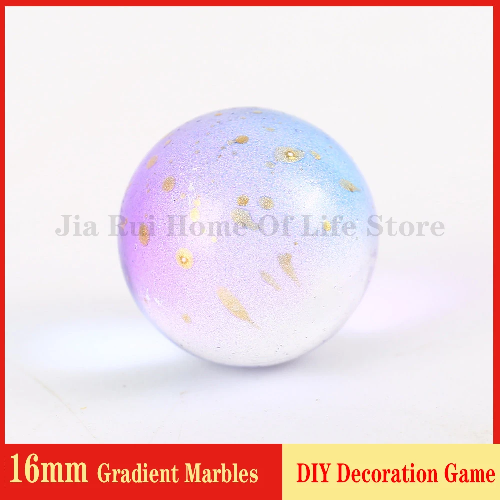 10-60Pcs 16mm Glass Marbles Starry Sky Glass Ball Gradient Stained Glass Vase Fish Tank DIY Decor Ball Parent-child Marble Game
