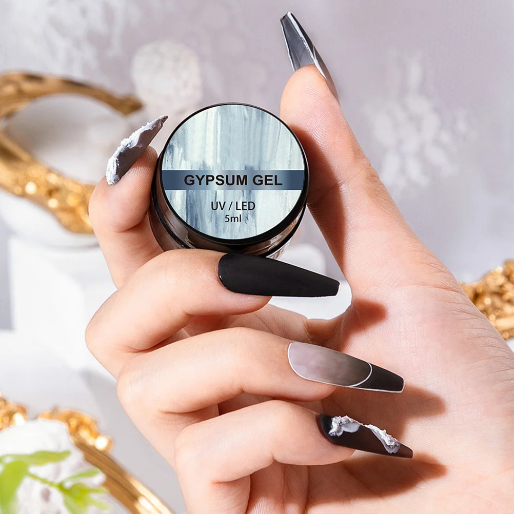 Matter Nagellack mit 3 Gläsern, 3D-Design, nicht klebendes Gipsgel für Frauen, Nagelkunst, langanhaltend, kein Decklack erforderlich