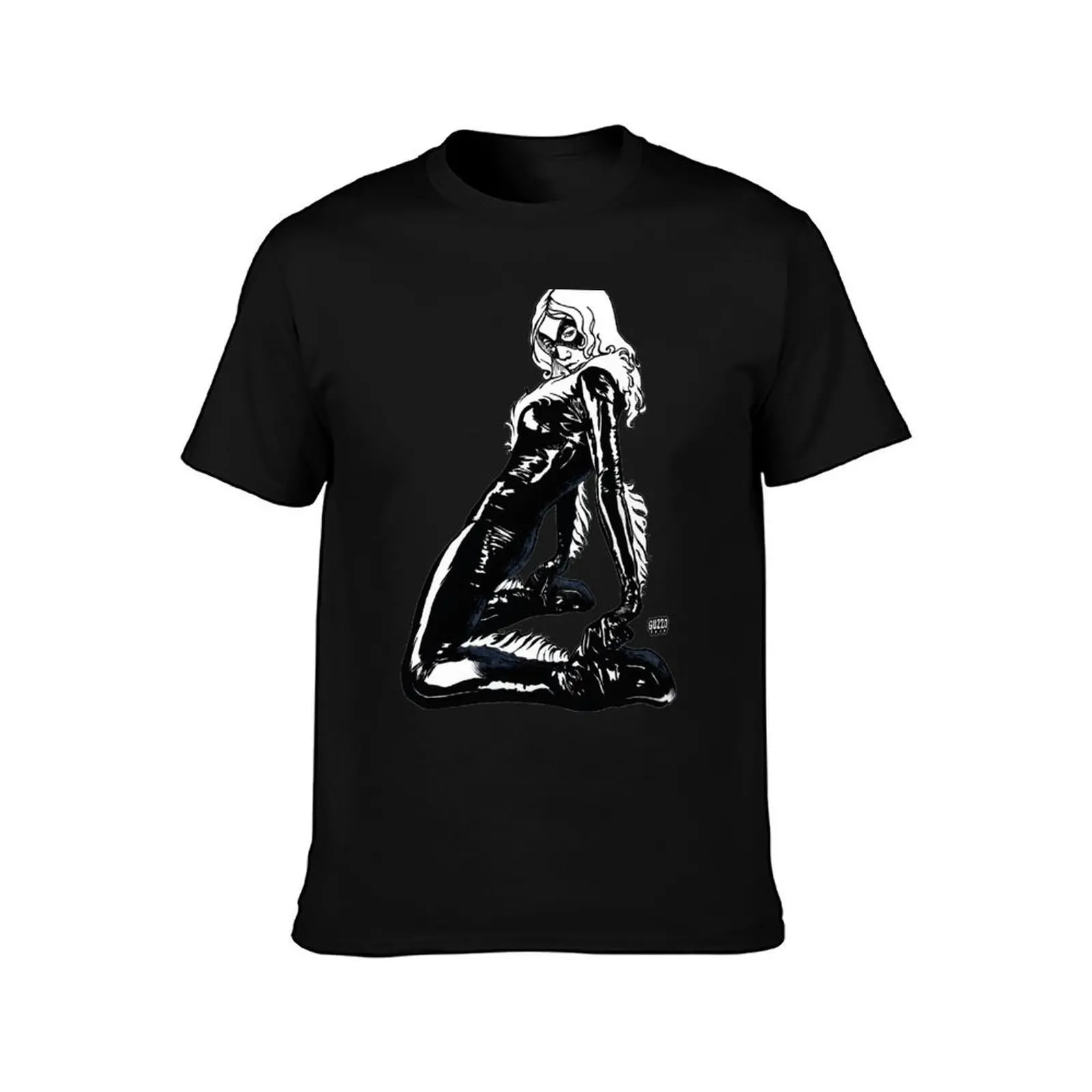 Black Cat in Shadow T-Shirt Sporty Casual Quick Dry T-Shirt