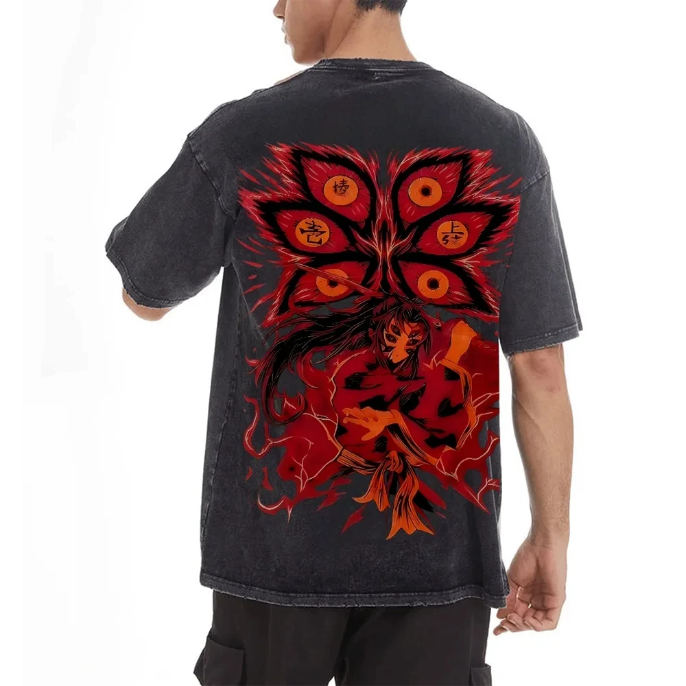 شيطان القاتل غسلها الرجعية قصيرة الأكمام تي شيرت عارضة الصيف ارتداء الرجال مريحة قصيرة الأكمام نصف كم الرياضة شعبية أعلى #2