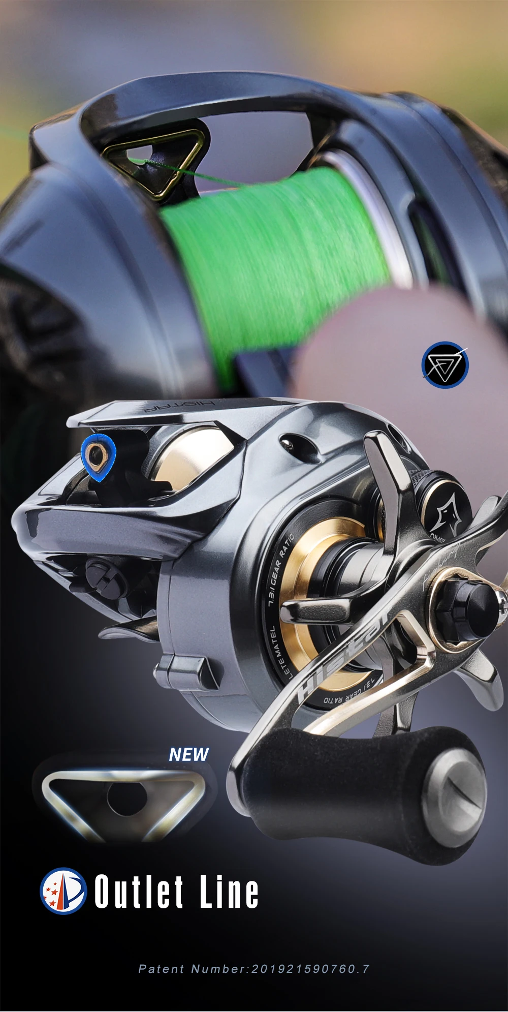 HASIDA Aurora Metal PRO All-Metal Baitcasting Reel 8KG Max Drag Low Profile Long Casting Reel Dual Spool for Big Game Fishing