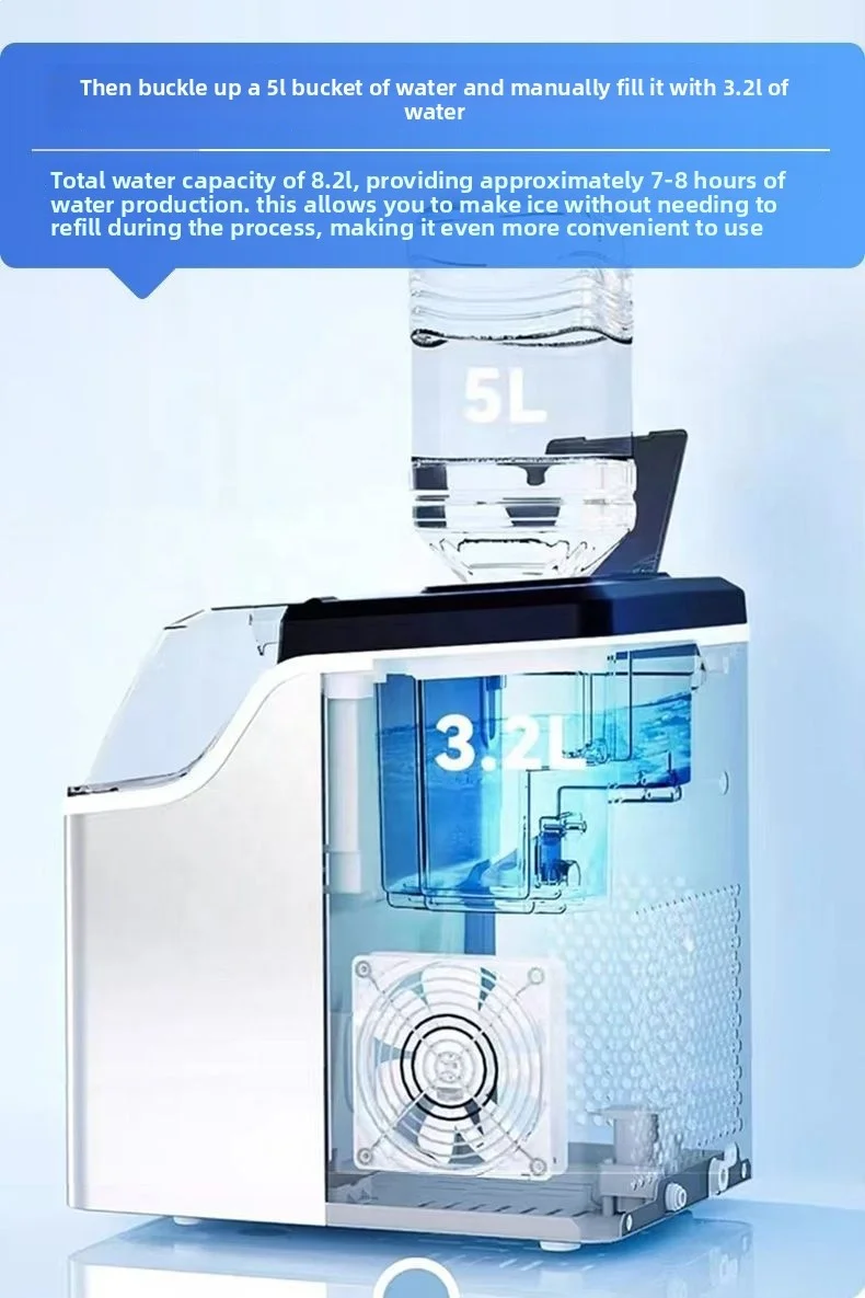 Automatic Stainless Steel Housing Portable Ice Maker Countertop Ice Maker for Home