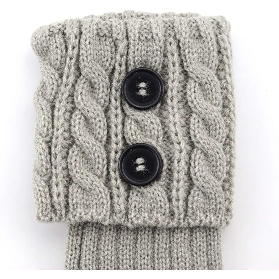 ถุงเท้าบูทสั้นถักโครเชต์สำหรับผู้หญิง 3 คู่ ปลอกขาถักนิตติ้งสำหรับชุดลำลอง เครื่องประดับแฟชั่นฤดูหนาว