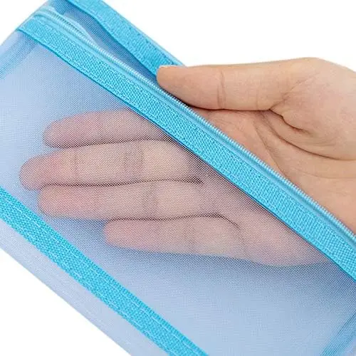 1/3PCS Transparent Zipper Pencil Case Mesh A6 Bills Storage Bag Clear Nylon Makeup Pouch Portable Examination Stationery Bag