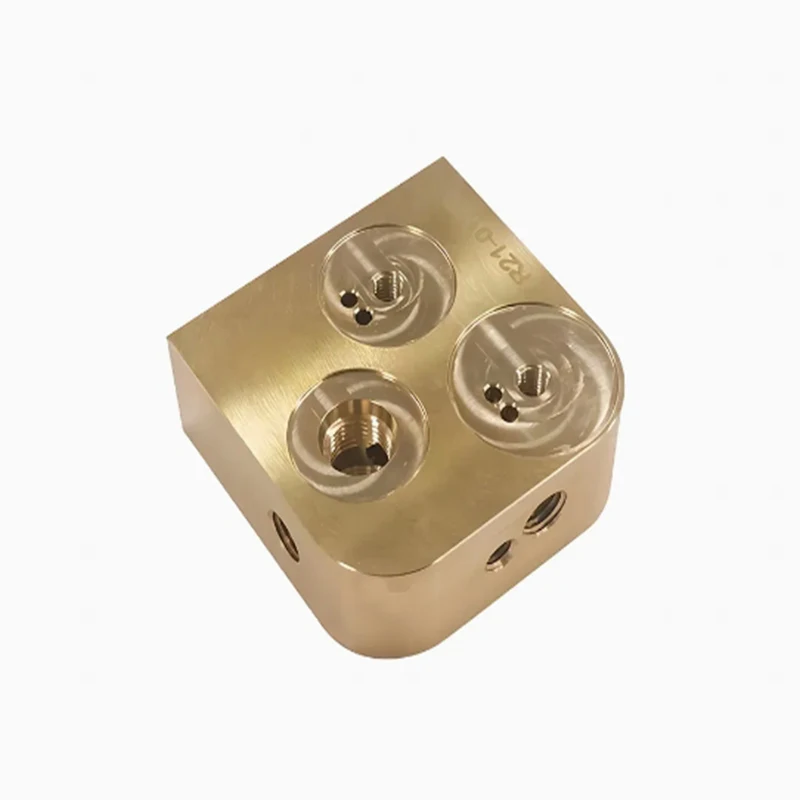 Customized  CNC Processing Service Precision Machining of Porous and Irregularly Shaped Brass Block Components.