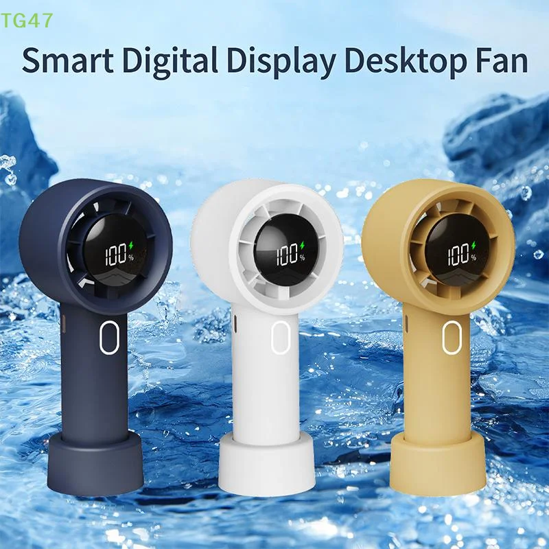 【HM】Portable Mini Handheld Fan With LED Display 100 Speeds USB Rechargeable Outdoor Fan