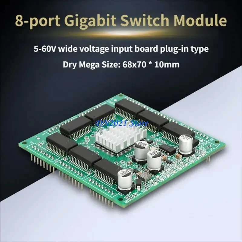 F3KE Mini 8 Port Gigabit Networking Switches Module Supports 10/100/1000Mbps For IoTs And Automation Projects