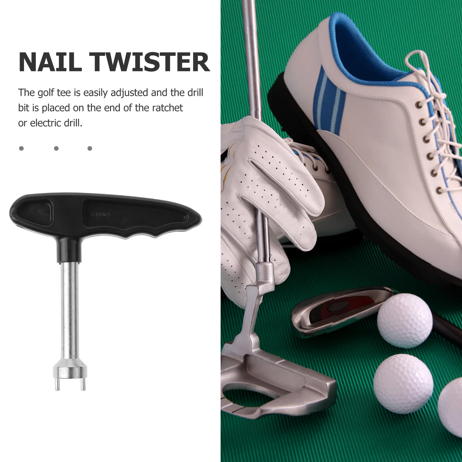 حذاء جولف سبايك وجع محكم T-مقبض سهل الإزالة تركيب المرابط البلاستيكية المعدنية أداة الغولف سبايك مزيل جولف