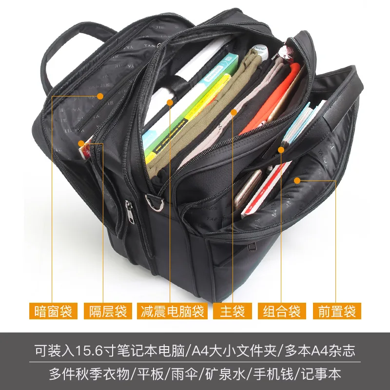 Extra large computer bag single shoulder oblique span anti-splashing men's business trip luggage bag Oxford cloth wear-resistant view 4