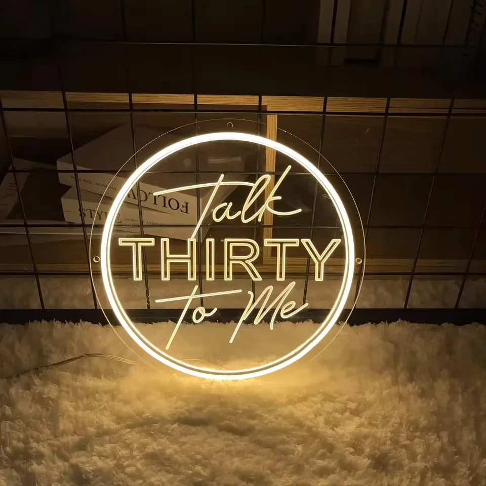 Talk Thirty to me ﻿Neon sign LED neon lights for wedding birthday party Anniversary women gifts room wall decoration lights