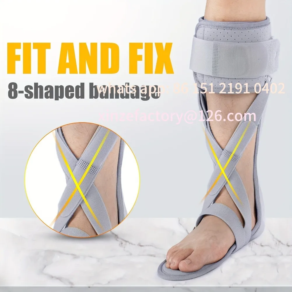 

Customizable Tutore per piede grigio uomo Ortesi di supporto caviglia da donna con cinghie multiple Fibbie