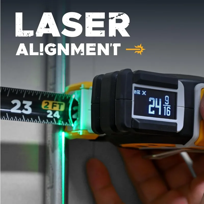 Metro a nastro digitale T1 Tomahawk - Strumento di misurazione professionale accurato, laser verde, misurazione condivisa su Bluetooth