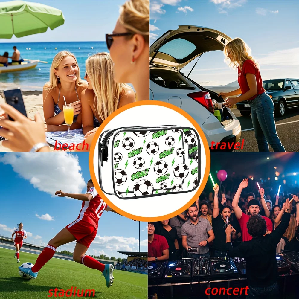 قطعة واحدة من حافظة أقلام كرة القدم الشفافة - مدير اللوازم المدرسية للأقلام والعلامات والأدوات الفنية والعناصر الأساسية للتعلم