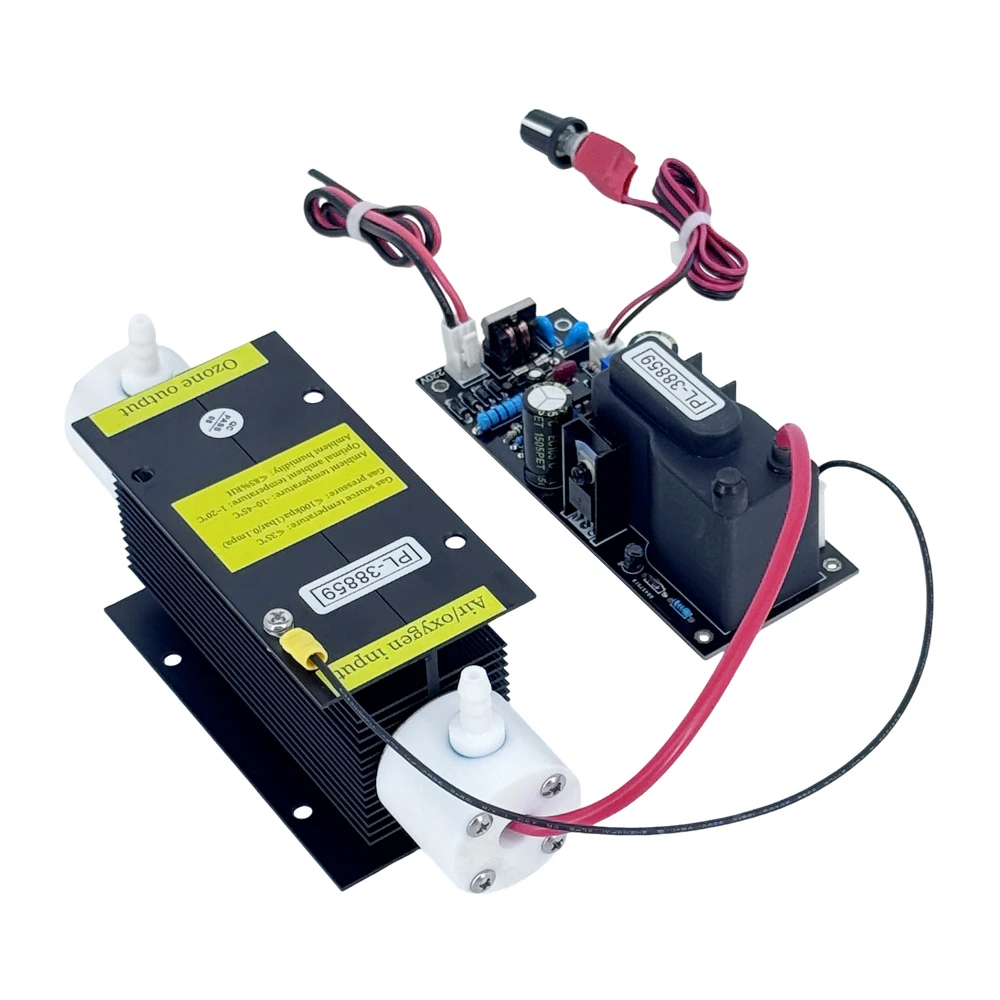 High-end 5 g/u 45 w verstelbare zwarte kwartsbuis luchtkoeling ozongenerator kit ozon lucht water olie luchtreiniger