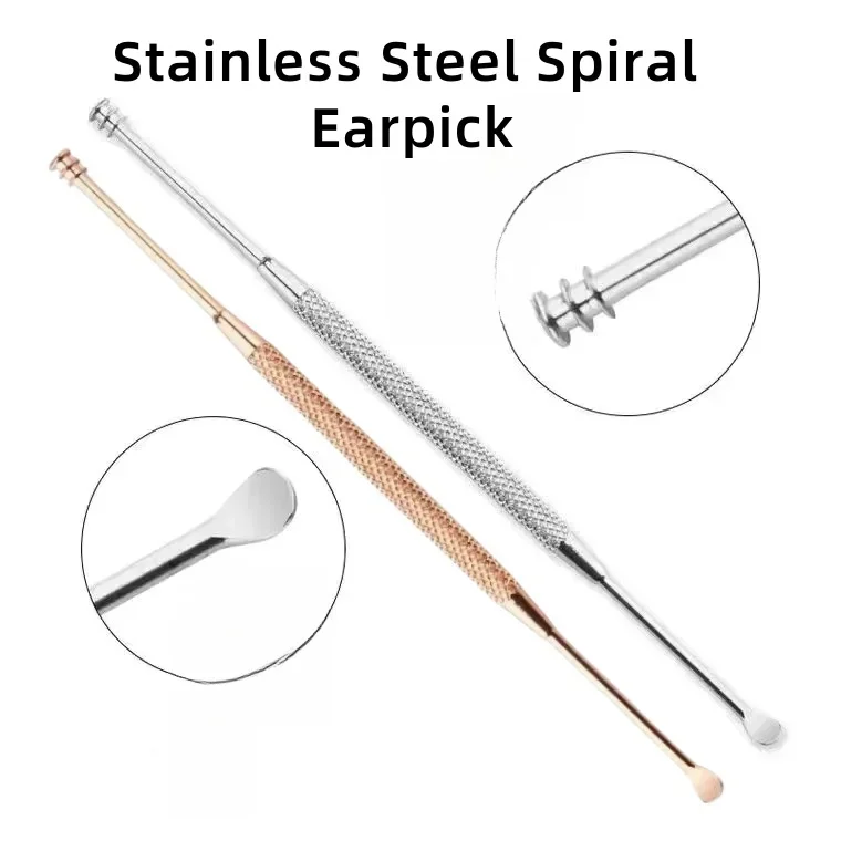 Stainless Steel Spiral Earpick Ears Scoop Ear Wax Cleaner Ear Cleaner Earwax Curette Spoon Care Ear Wax Cleaning Tools 귀지 클리너