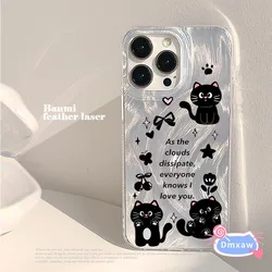 For Oneplus ACE 2 Pro 2V 3 2 5G CE4 Phone Case Feather Yarn Bling Black Little Love Heart Soft Cover