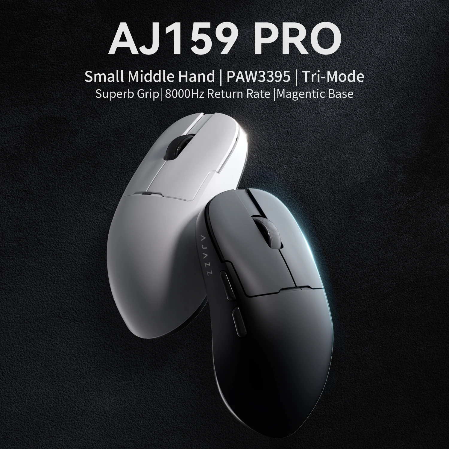 AJAZZ AJ159P/Pro/APEX Series Wireless Gamer Mouse W/ RGB Magnetic Charging Base PAW3395 Sensor Lightweight Game Mouse For Laptop