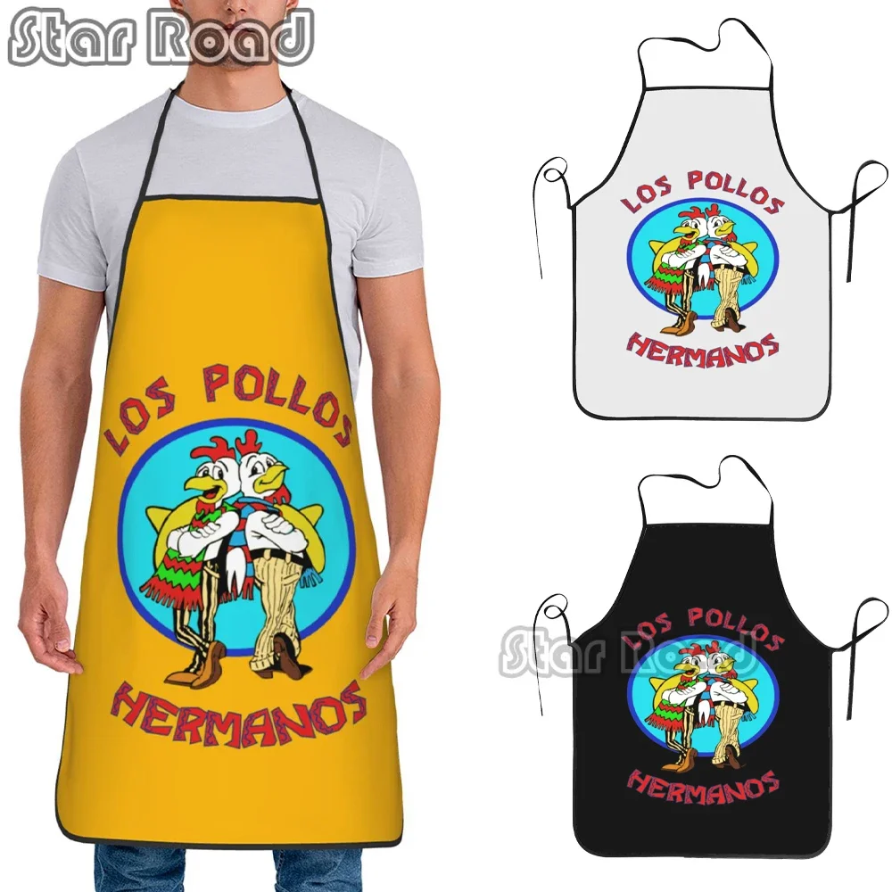 

White Salt Bae Apron Men Women Breaking Bad Los Pollos Adult Unisex Kitchen Chef Bib Tablier Cuisine Cooking Baking Gardening