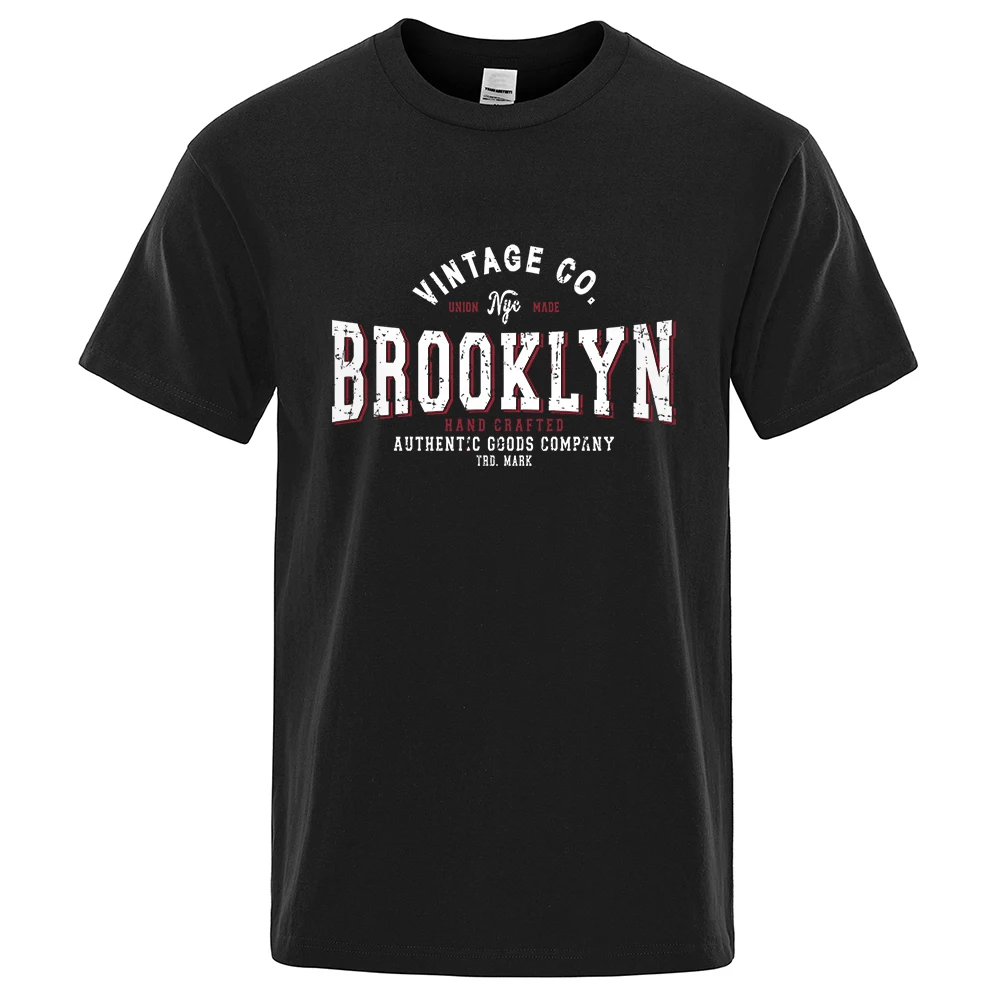 Brooklyn New York City Personality Print T-Shirts Men Casual Street T Shirts Summer Oversize Clothes Loose Cotton Short Sleeve