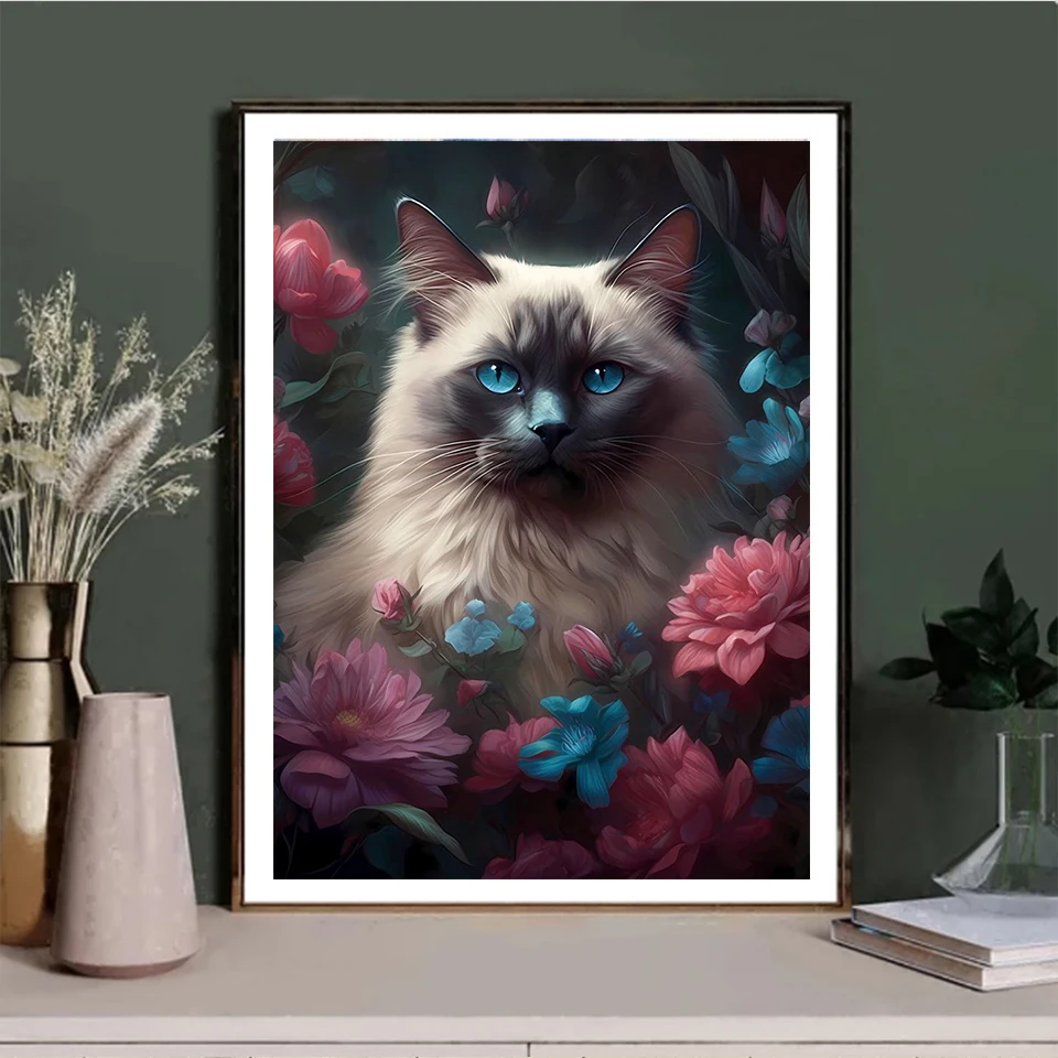 Full Square/Round 5D DIY Diamond Painting New 2024 Flower Cat Embroidery Cross Stitch Kits Diamond Mosaic Home Decor