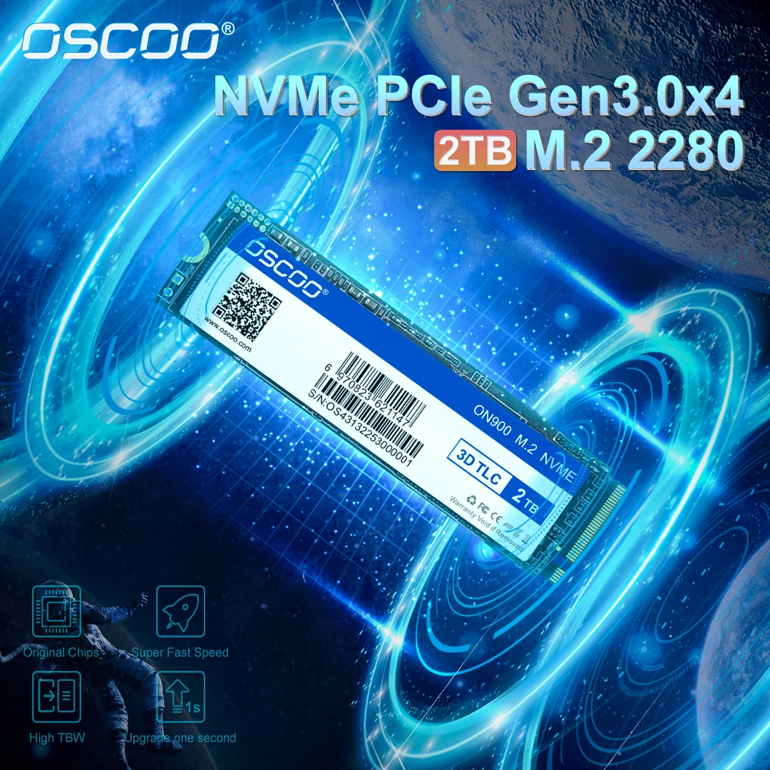 

OSCOO M2 2280 Solid State Drive NVME PCIE3.0x4 High Speed Hard Disk 128GB 256GB 512GB 1TB Internal Solid State Drive 2100MB SSD