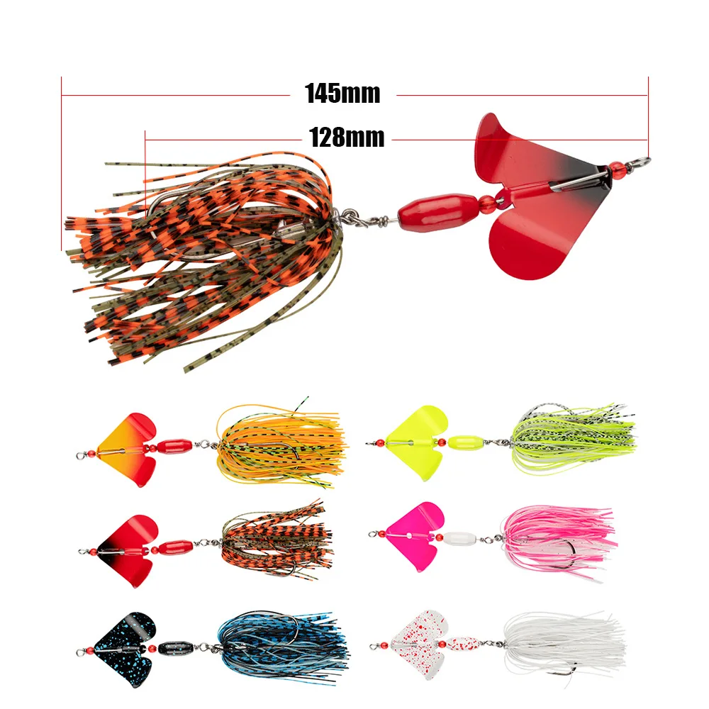 chatter Beard fishing lure 2024 Walleye bass pike walleye spinner bait Silicone Skirt tassel Buzzbait Sea fishing