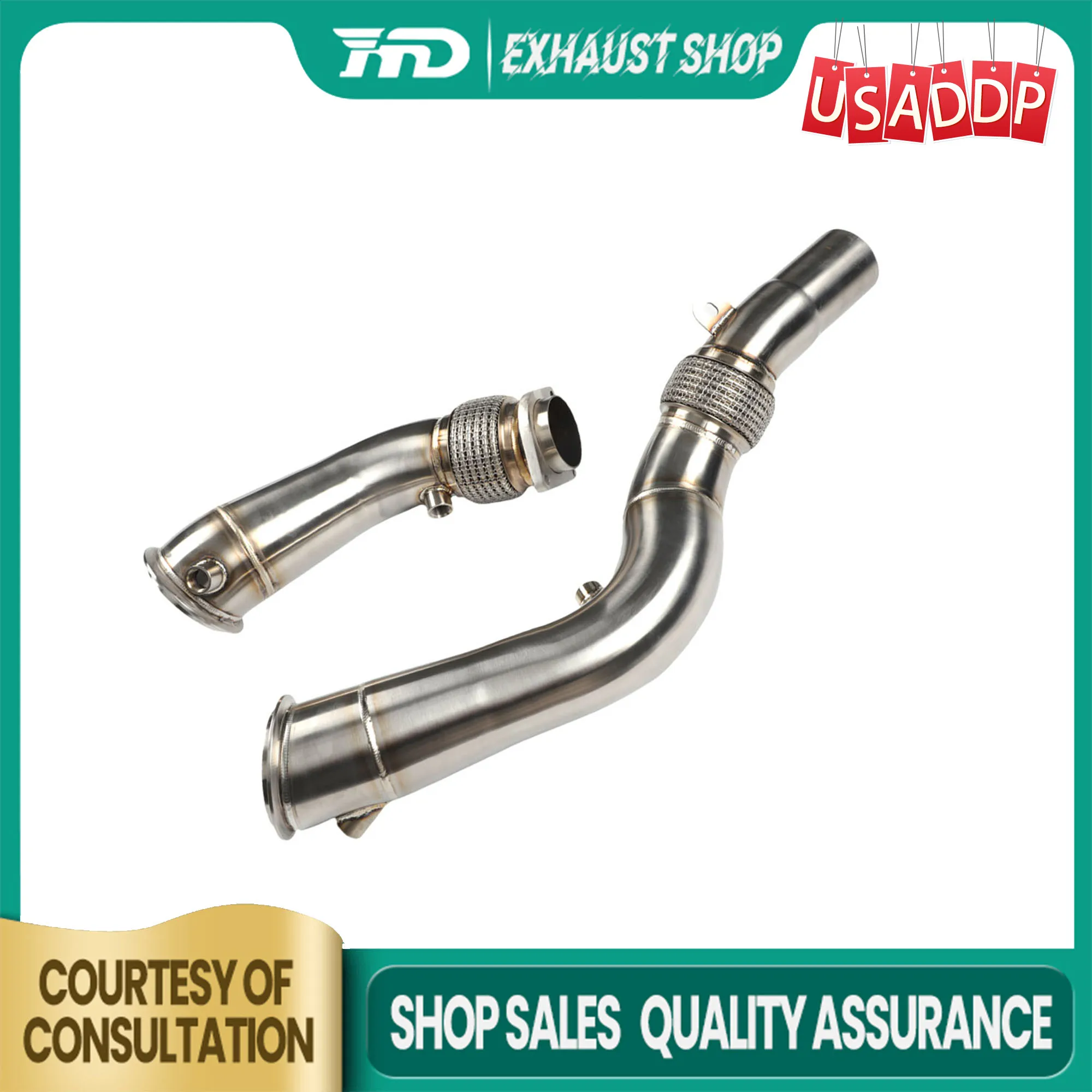 

HMD Exhaust Downpipe for BMW G80 G82 M3 M4 SS304 Without Heat shield Reduced diameter Non-catalytic Exact Fit