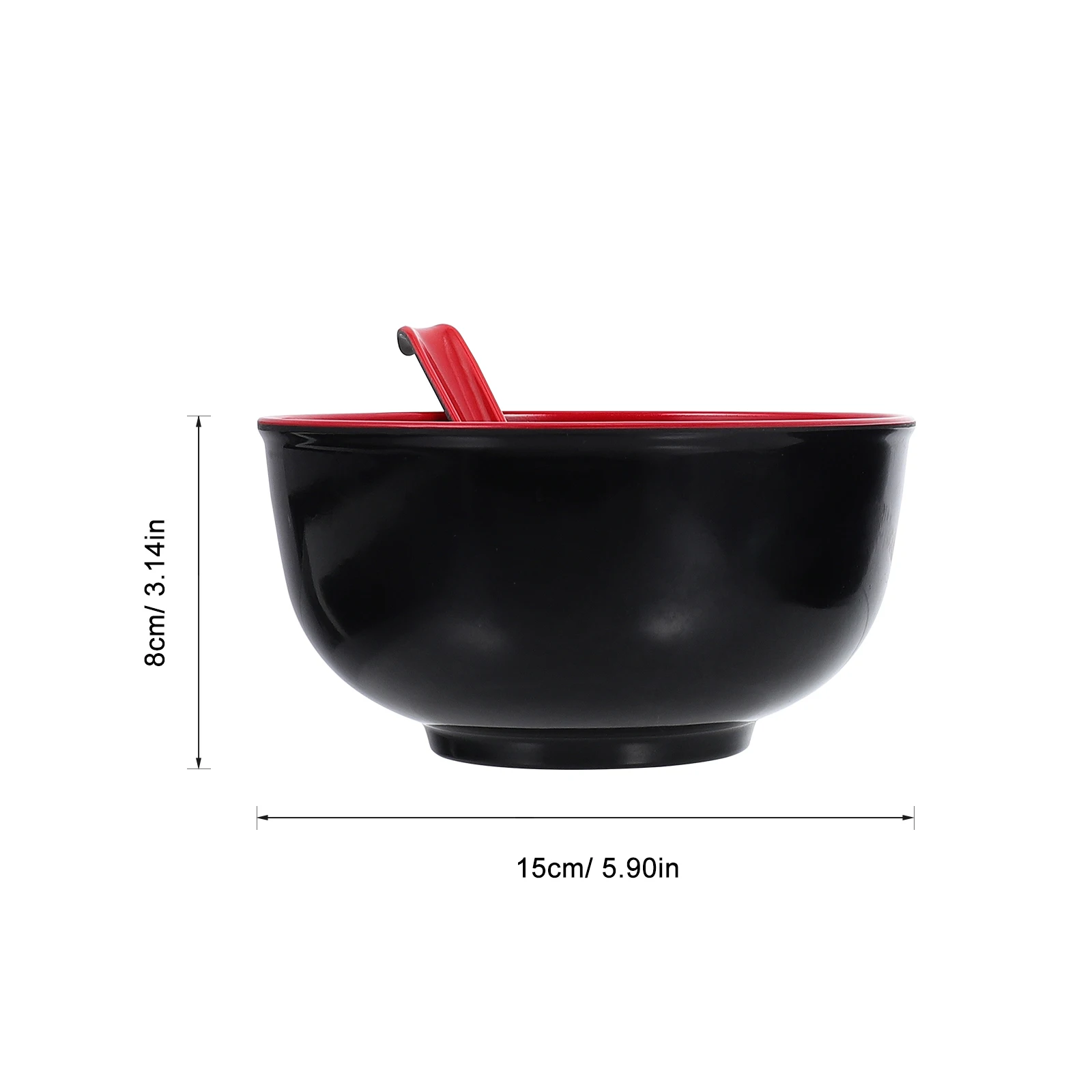 

1Set Black Red Practical Ramen Bowls Exquisite Design Easy Clean Multipurpose Home Kitchen Supplies Gifts
