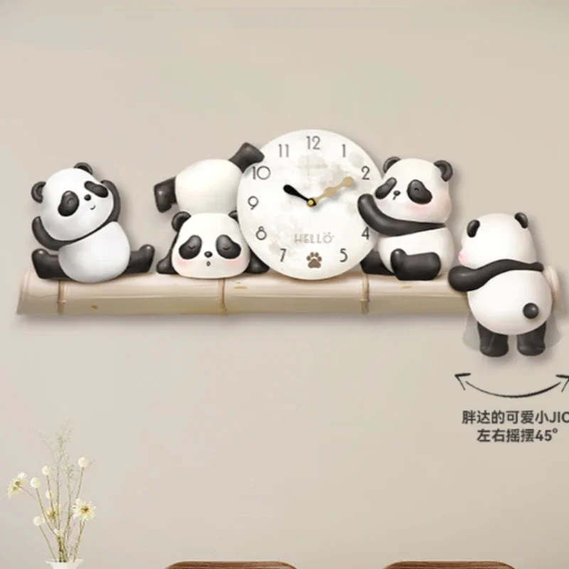 Bear  Animation Creative Wall Clock Fashion Simple Ins Style Wall Clock Modern Design Art Large Size Anime Style