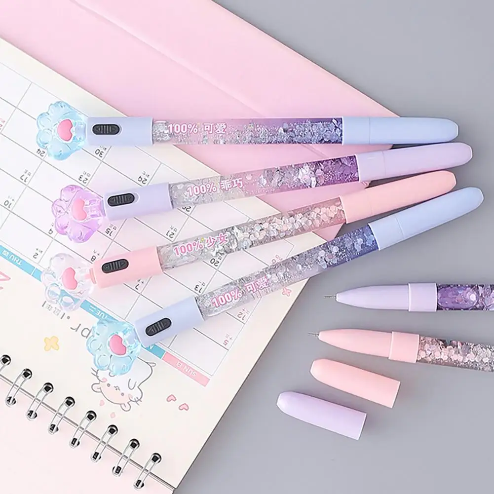 โปร่งใส Multicolor Cat Paw เจลปากกา Ball Point/Rollerball ปากกาลายเซ็นการเขียนปากกา Staitonery โรงเรียนอุปกรณ์สำนักงาน